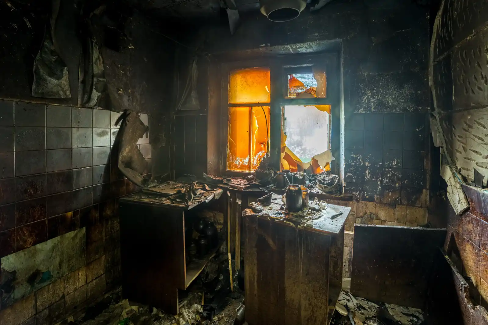 Fire damage restoration crew responding to a house fire in Smyrna, TN